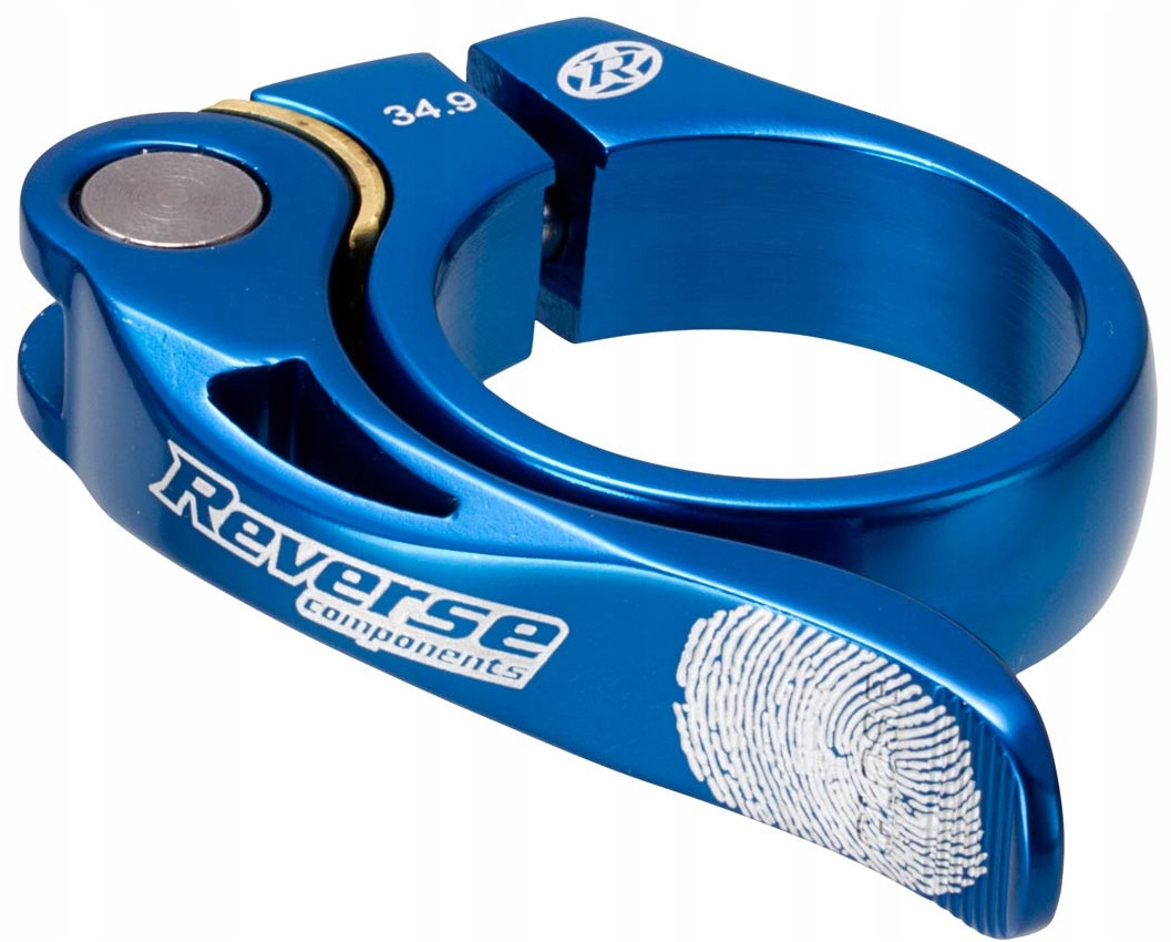 Obejma (zacisk) sztycy Reverse Bolt Clamp Long Life 34,9mm blue