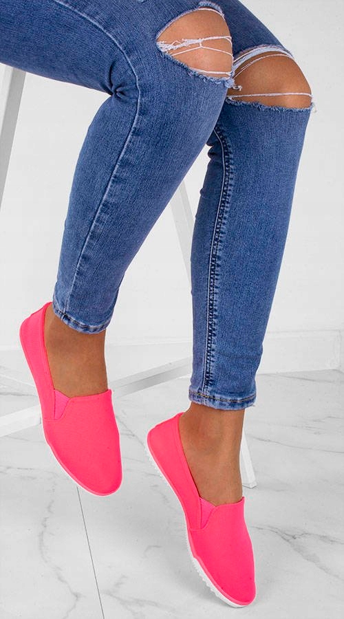 4790 NEONOWE TENISÓWKI WSUWANE LYCRA SLIP ON 37 Marka inna