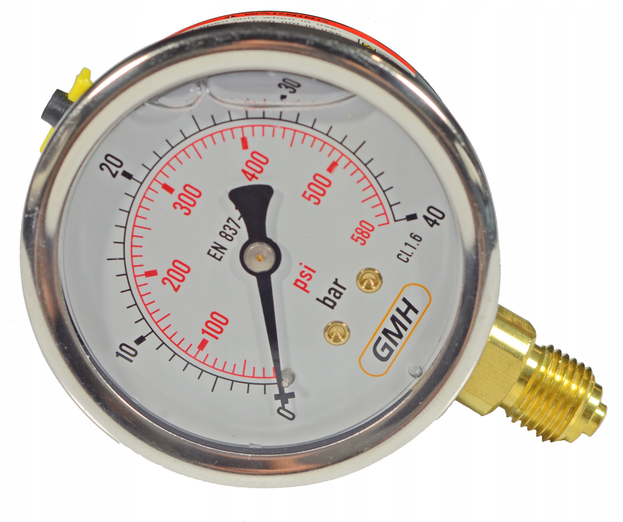 MANOMETR GLICERYNOWY PRZYŁĄCZE DOLNE 0-40 bar