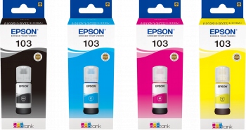 4x Atrament Epson 103 w butelce Zestaw tusze oryginalne komplet
