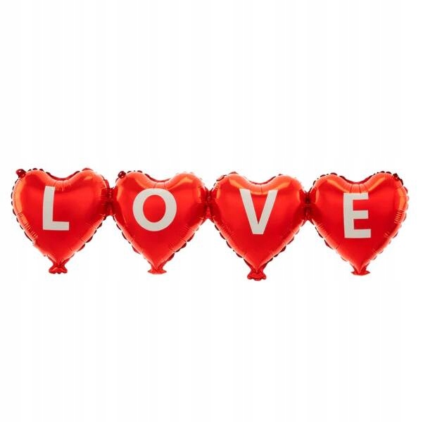 GIRLANDA BALONOWA SERCA LOVE 101 CM X 27 CM WALENTYNKI