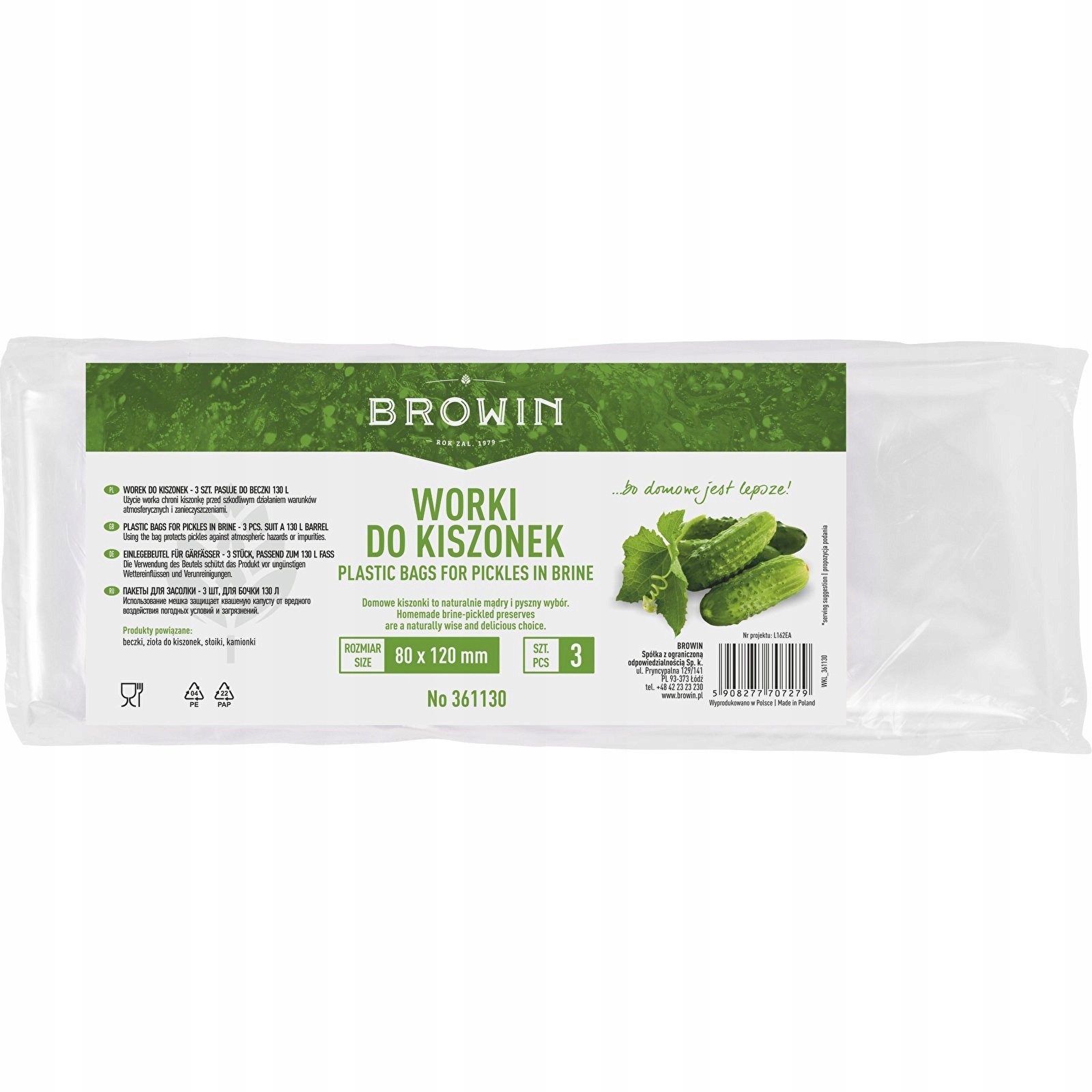 

Worki Folia plastikowa torba Do Kiszenia 130L 3SZT