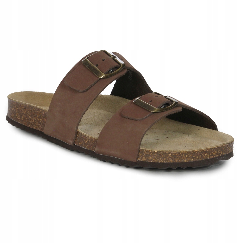 Geox Tmavě hnědé dámské pantofle Geox Brionia