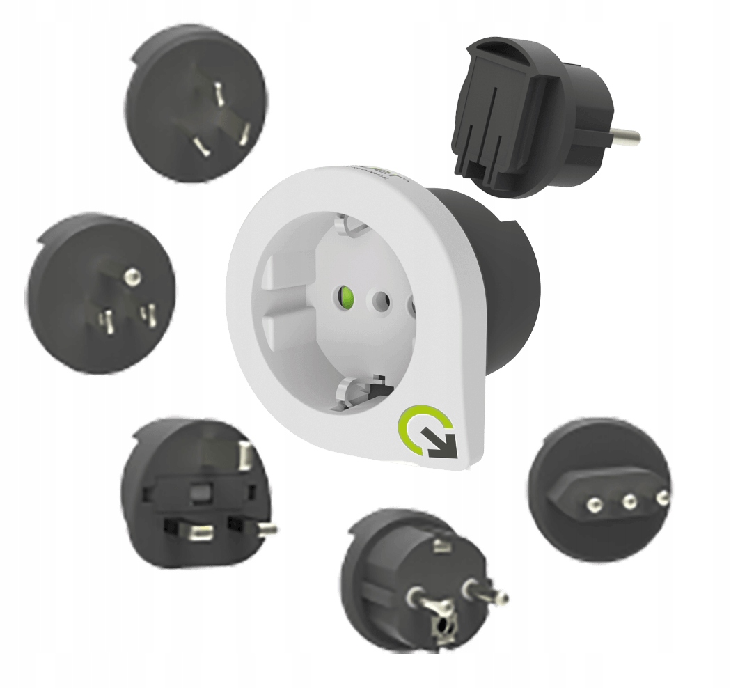 Q2Power Adapter Podróżny przejściówka 5w1 120krajów Uk, Usa, Chiny, It, Ch