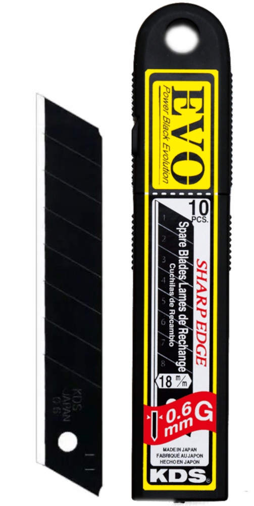 

Ostrza Łamane Czarne 18mm Kds GB-10B Evo 0,6mm 10x