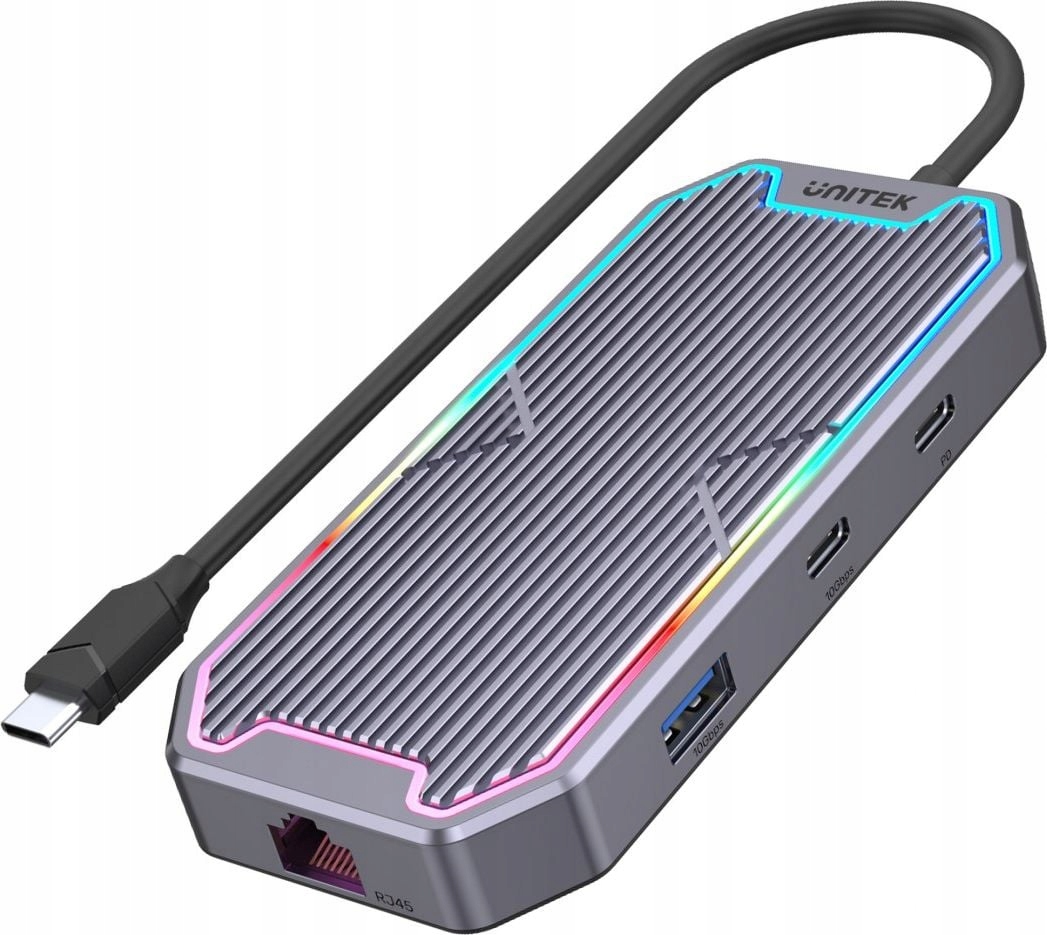 Hub USB-C -> USB 3.1 x2 HDMI RJ45 audio 100W 10Gbps Unitek D1029A ...