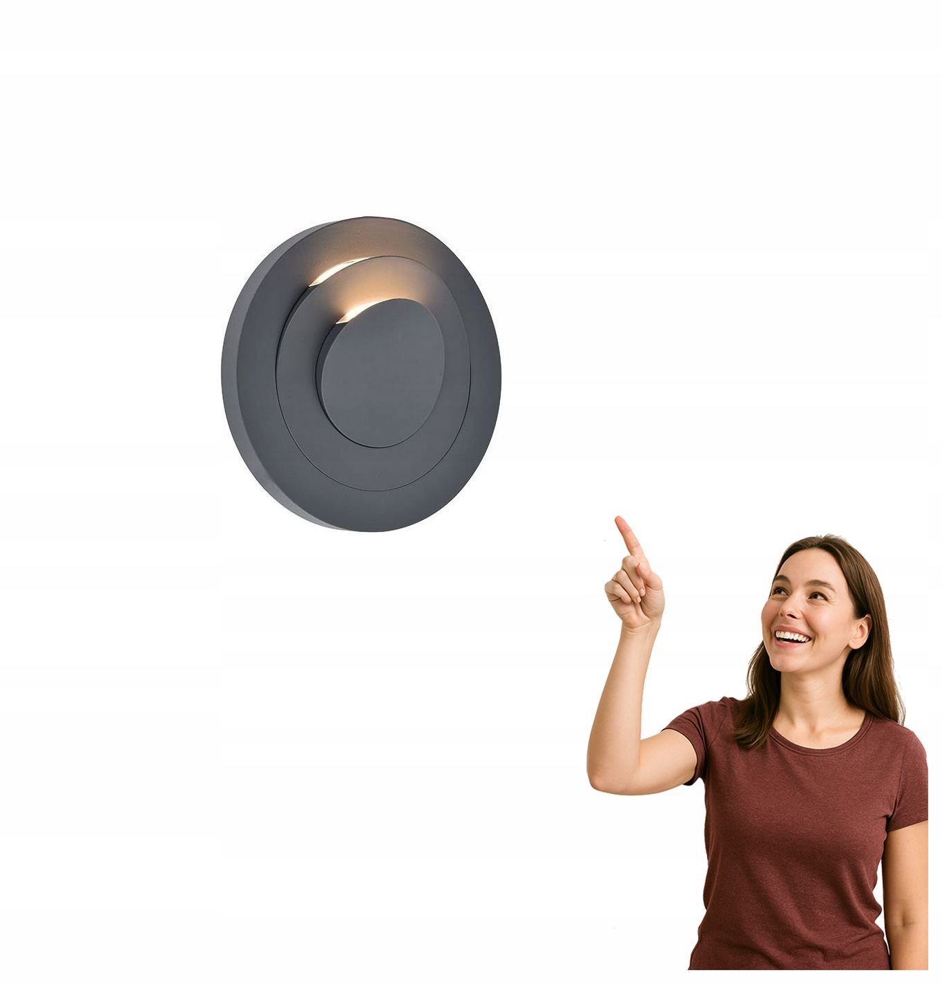 Led nástěnná lampa Moov tmavě šedá Lutec