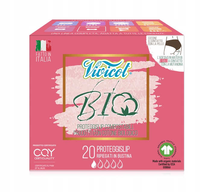 

Wkładki higieniczne Składane 100% organic Bio