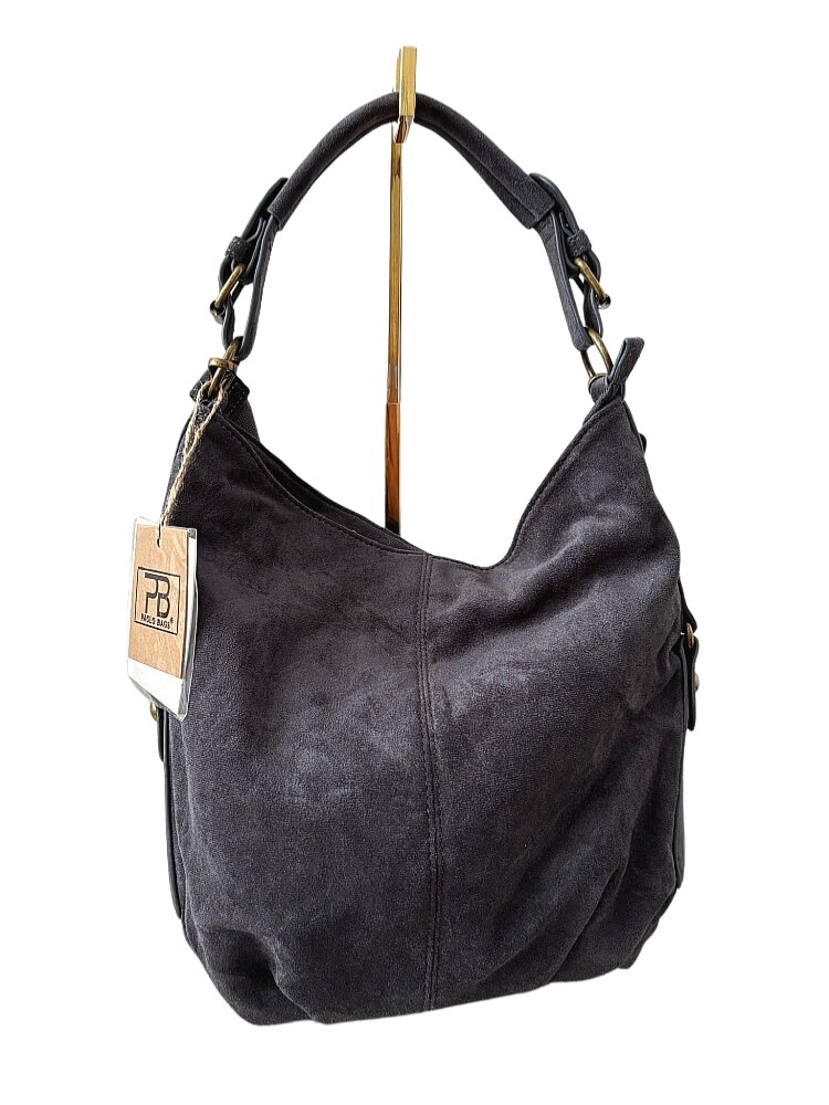 Kabelka shopper přes rameno šedá ekosemiš