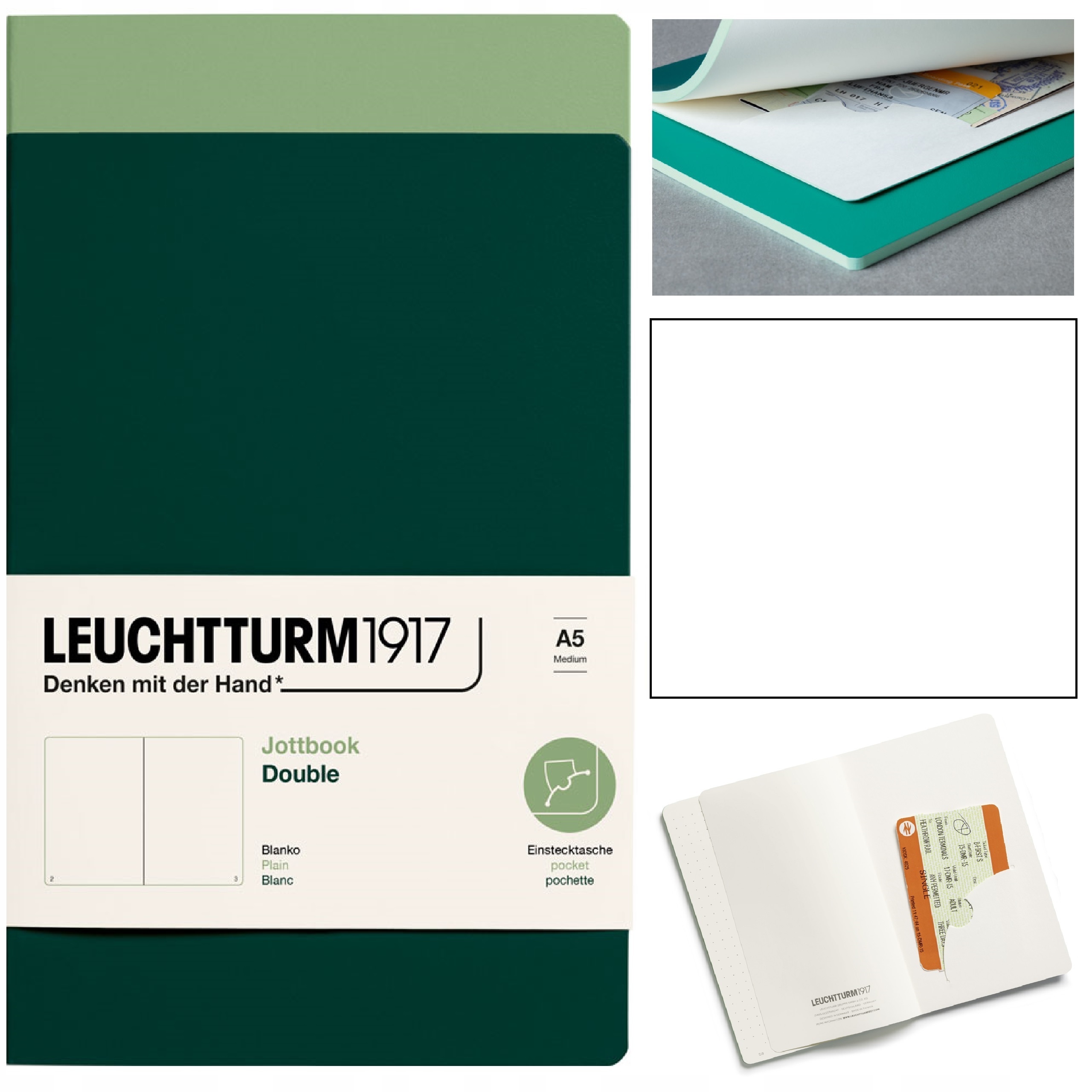LEUCHTTURM1917 Notatnik Notes A5 Gładki Jottbook zeszyt szkicownik Dwupak