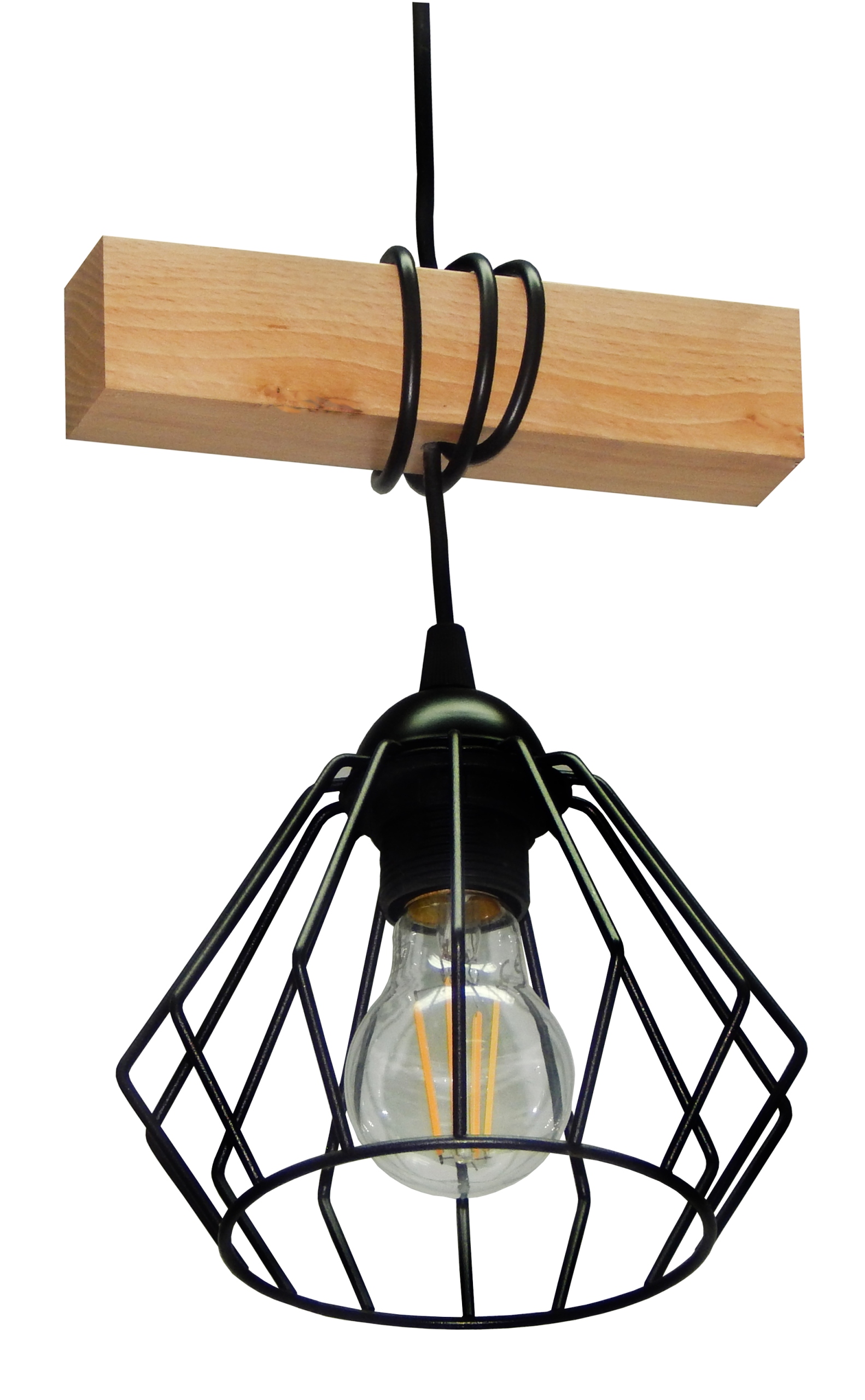 

Lampa Wisząca Sufitowa typ:015-1 Loft Drewno E27