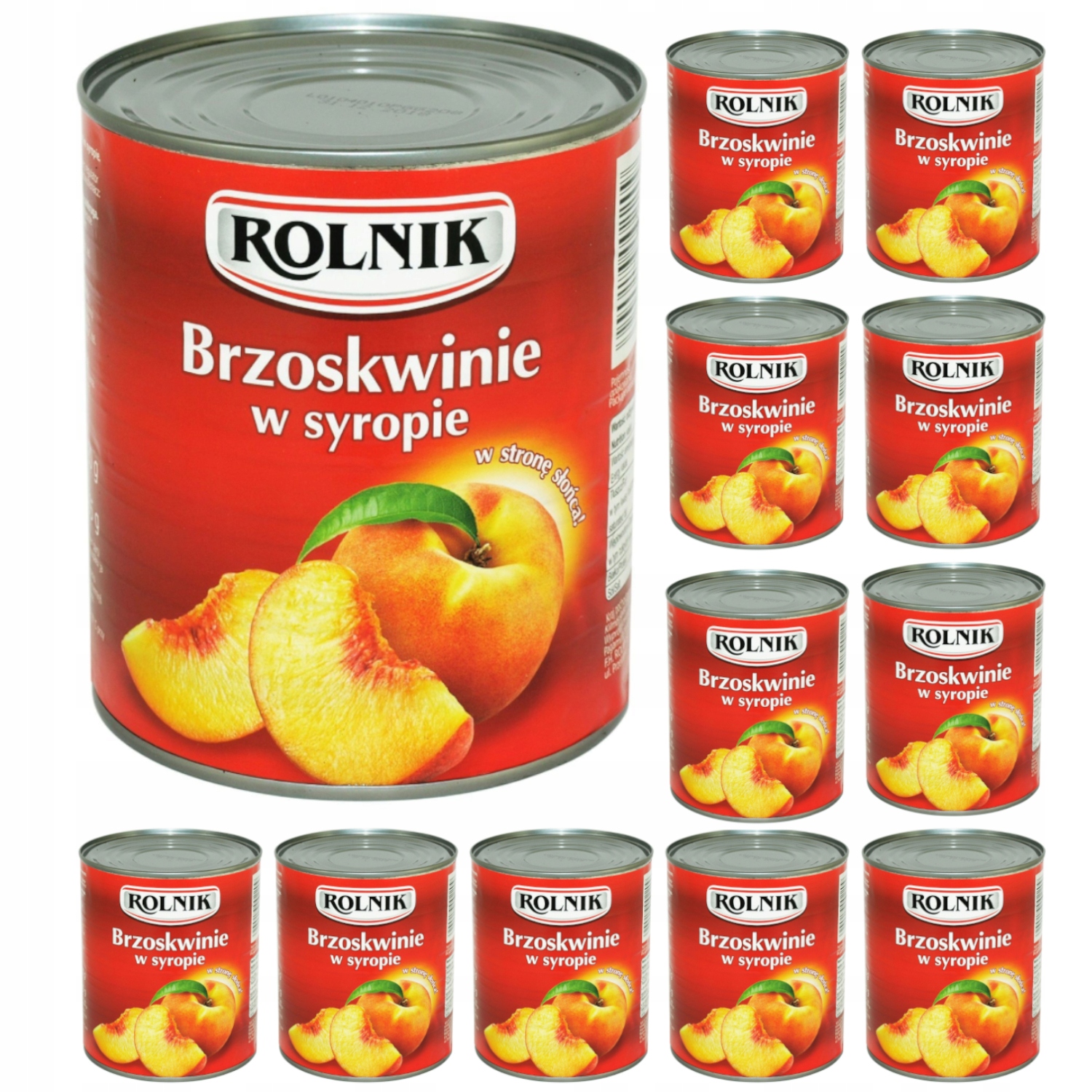 Rolnik Brzoskwinia w syropie w kawałkach 12x850 ml
