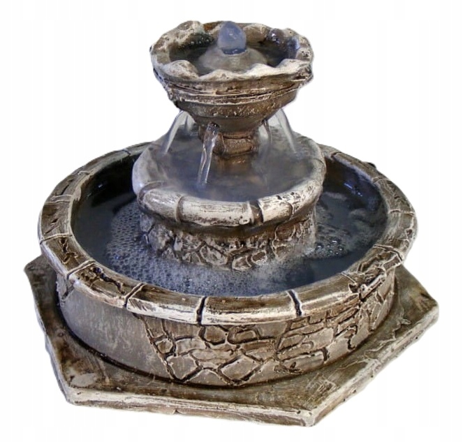 Krásna fontána (kamenný vzhľad) s vodnou pumpou na 220 V – 13 cm vysoká