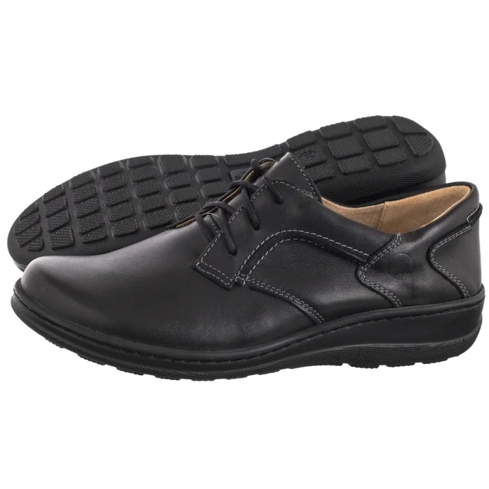 Dámské kožené polobotky Helios černé 715-2 011 Black