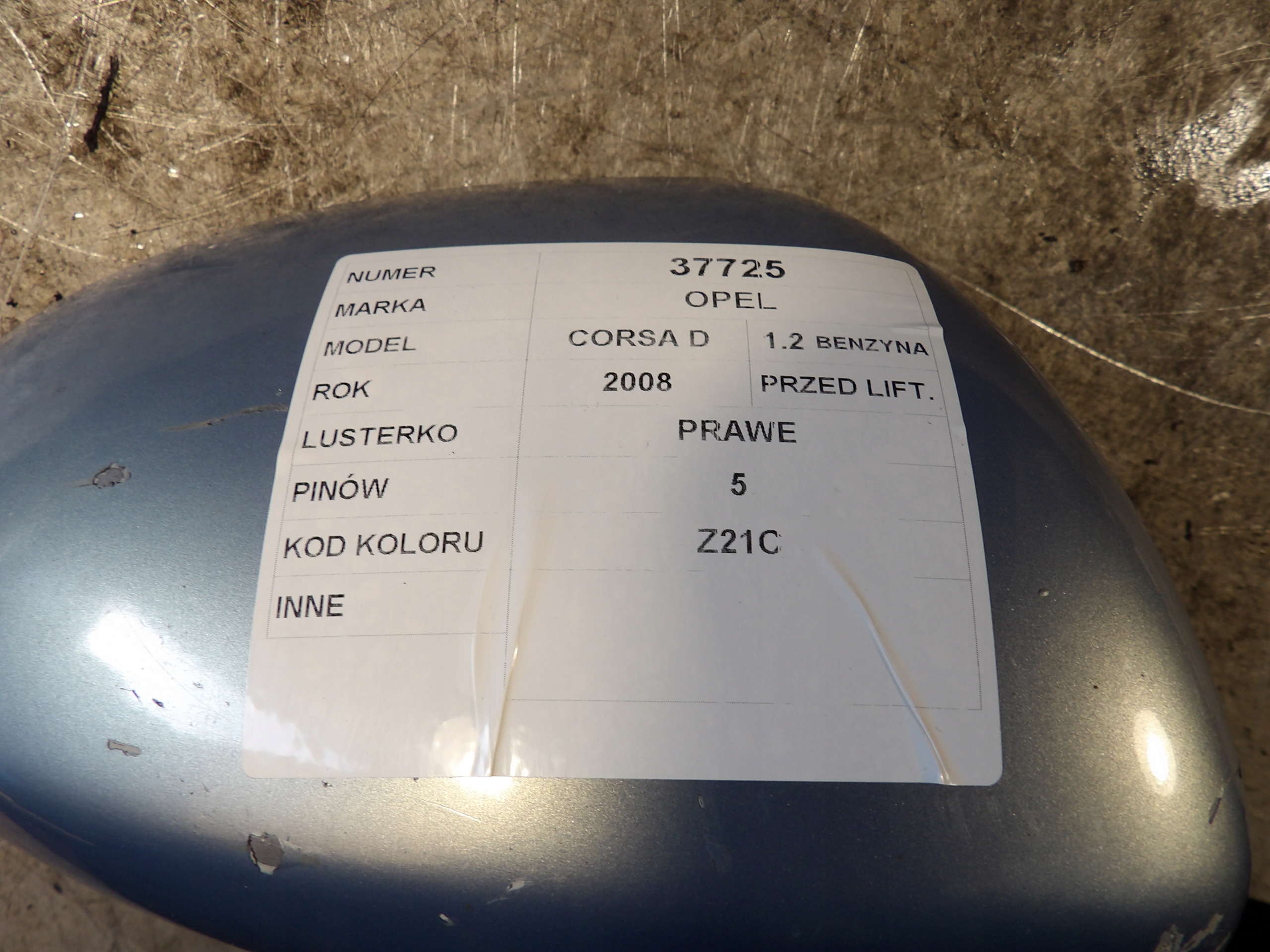 Opel Corsa D mirror right lak. Z21C