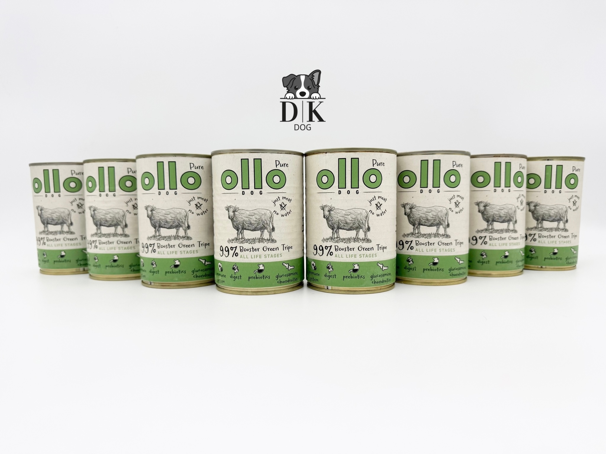 Levně Ollo Booster Zelené Žvýkačky Krmivo Vlhké pro psa Sada 8x400g