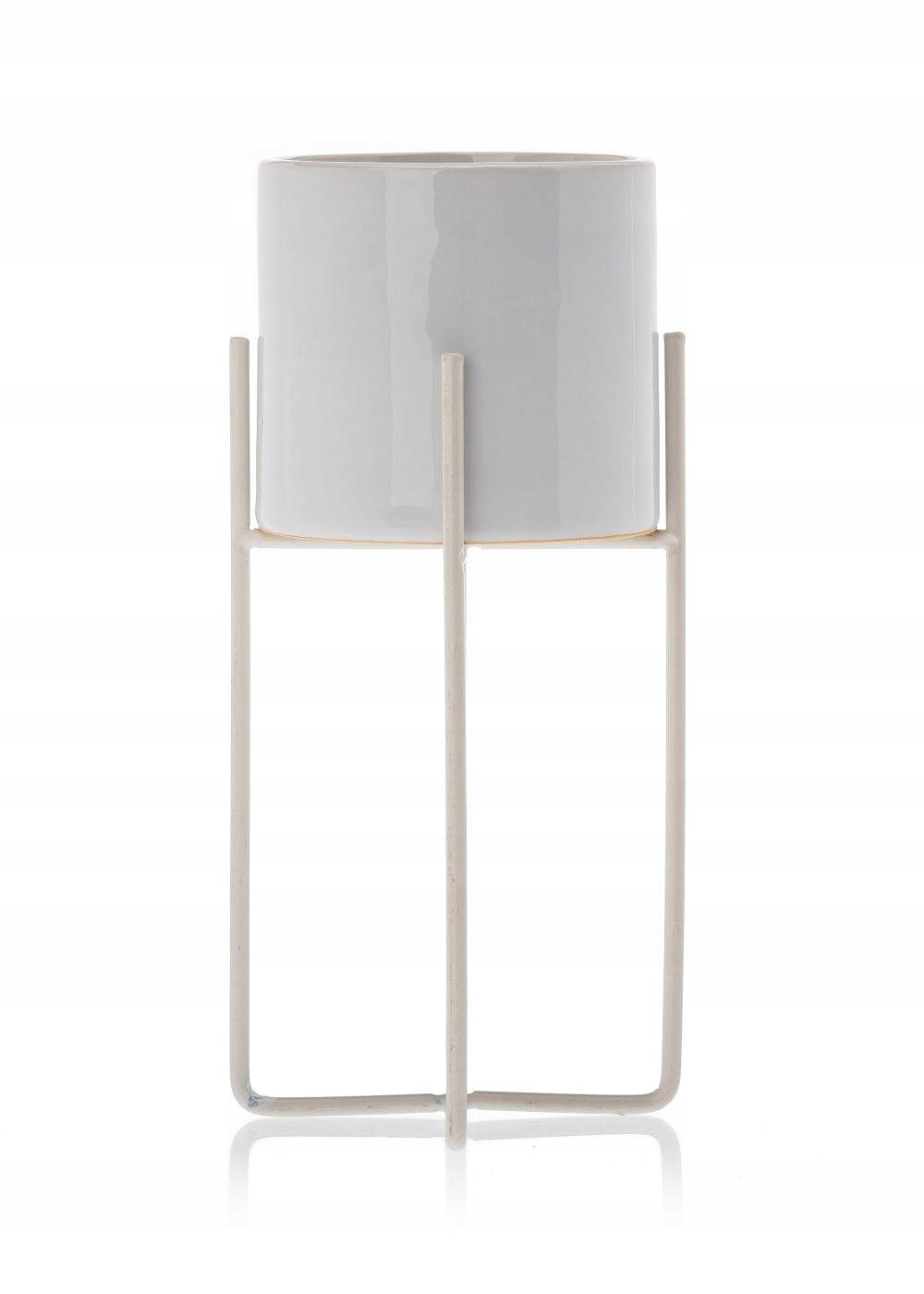 

Doniczka biel z metalowym kwietnikiem Glamour 22cm