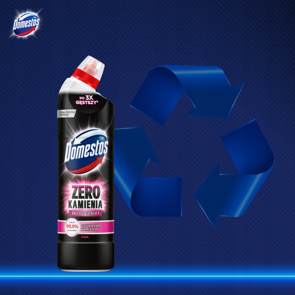 Domestos Zero Kamienia Żel Płyn do toalet Zestaw Mix Lime Pink 2x750ml Pojemność 1.5 l