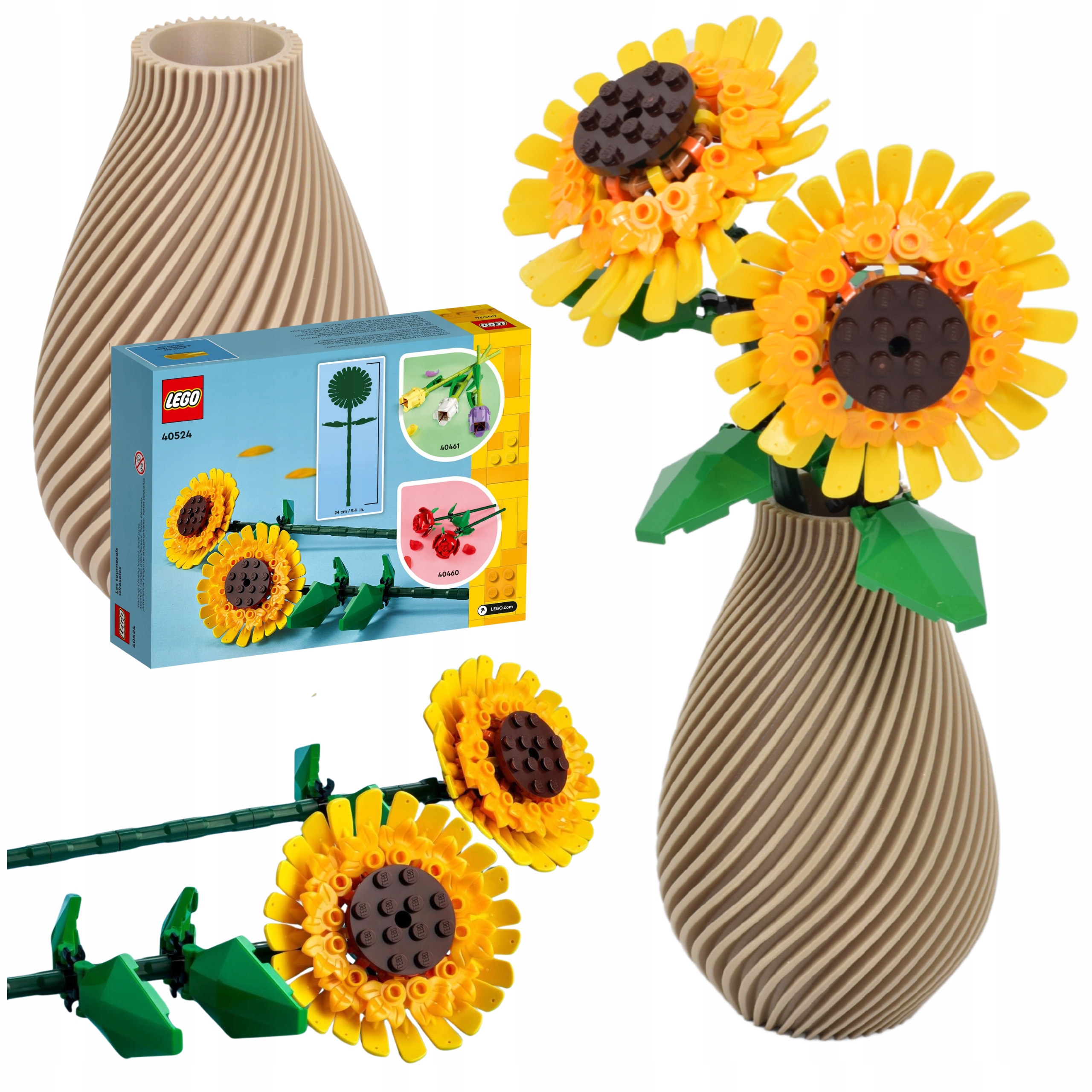 Dárková Sada Slunečnice Lego 40524 Béžová Spirálová váza na Den matek