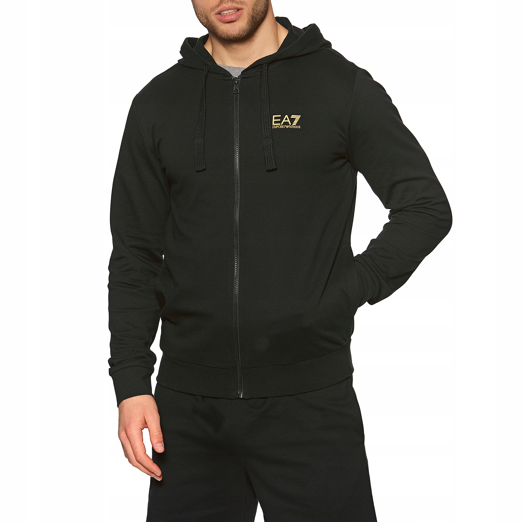 Emporio Armani EA7 značková mikina s kapucí Black Gold vel. M