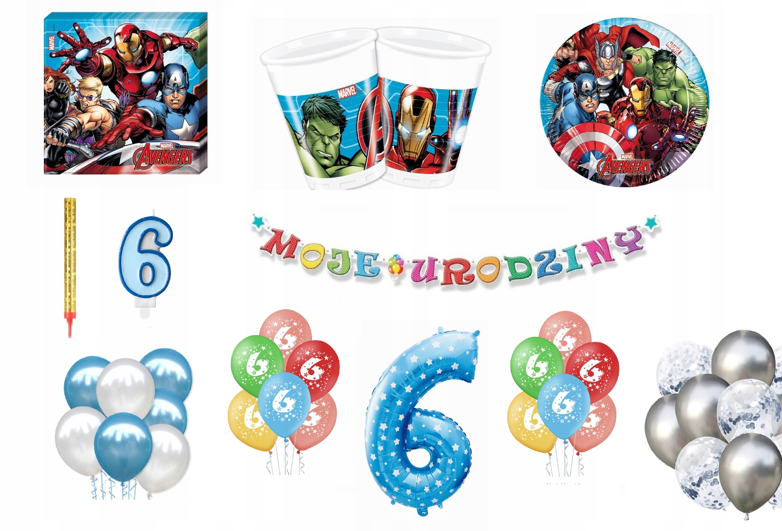 

Zestaw Avengers 6 Urodziny Balony