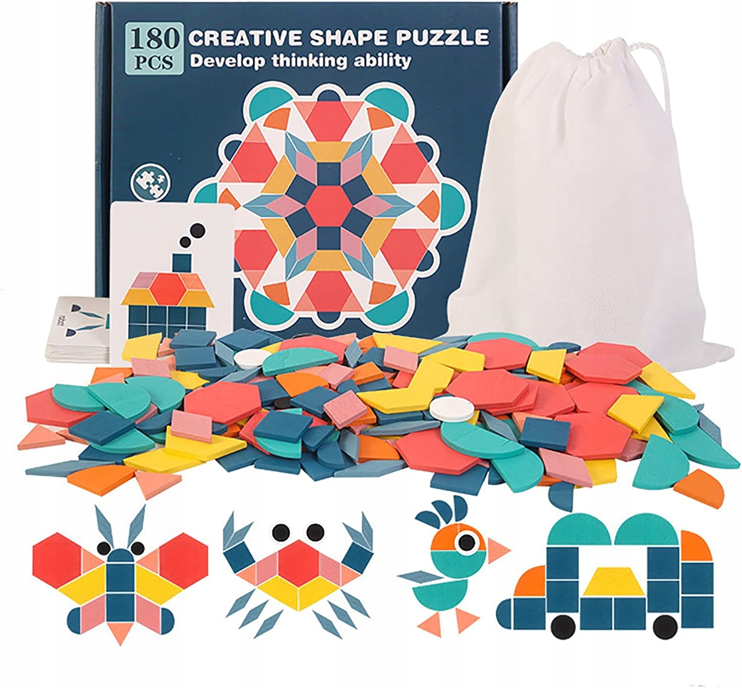 

Puzzle Drewniane Układanka Montessori Mozaika XXL