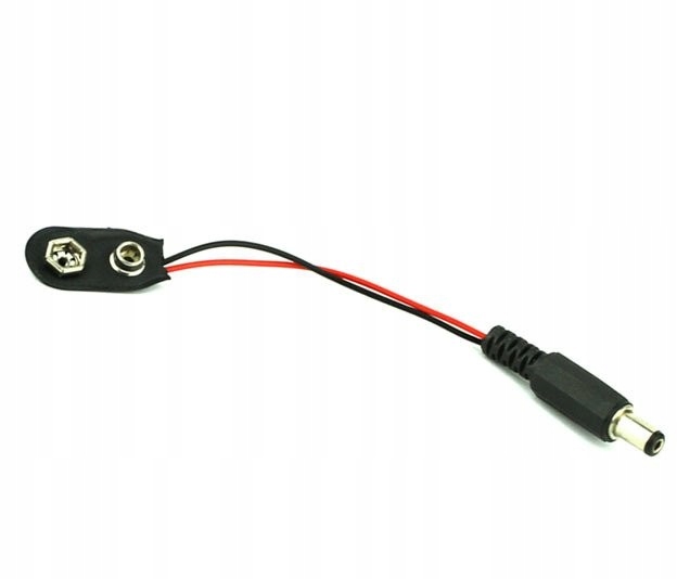

Złącze do baterii 9V 6F22 z wtykiem DC 2.1/5.5mm