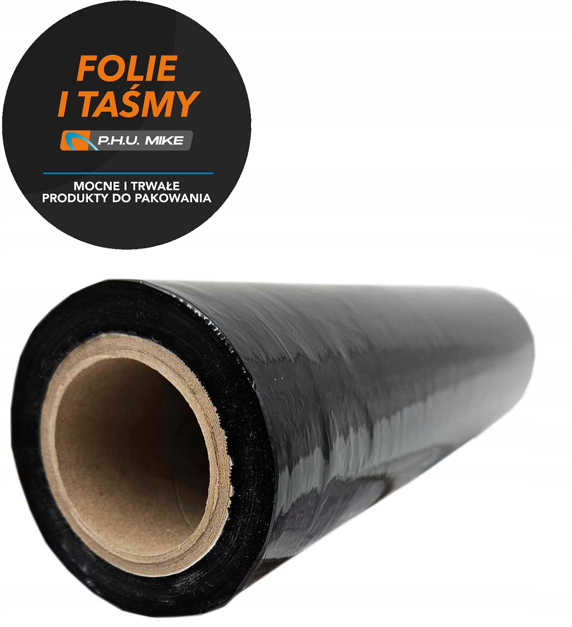 FOLIA STRETCH STRECZ CZARNA SZER. 30CM DŁ. 150M PORĘCZNA KRYJĄCA + NAKLEJKA Marka PHU MIKE