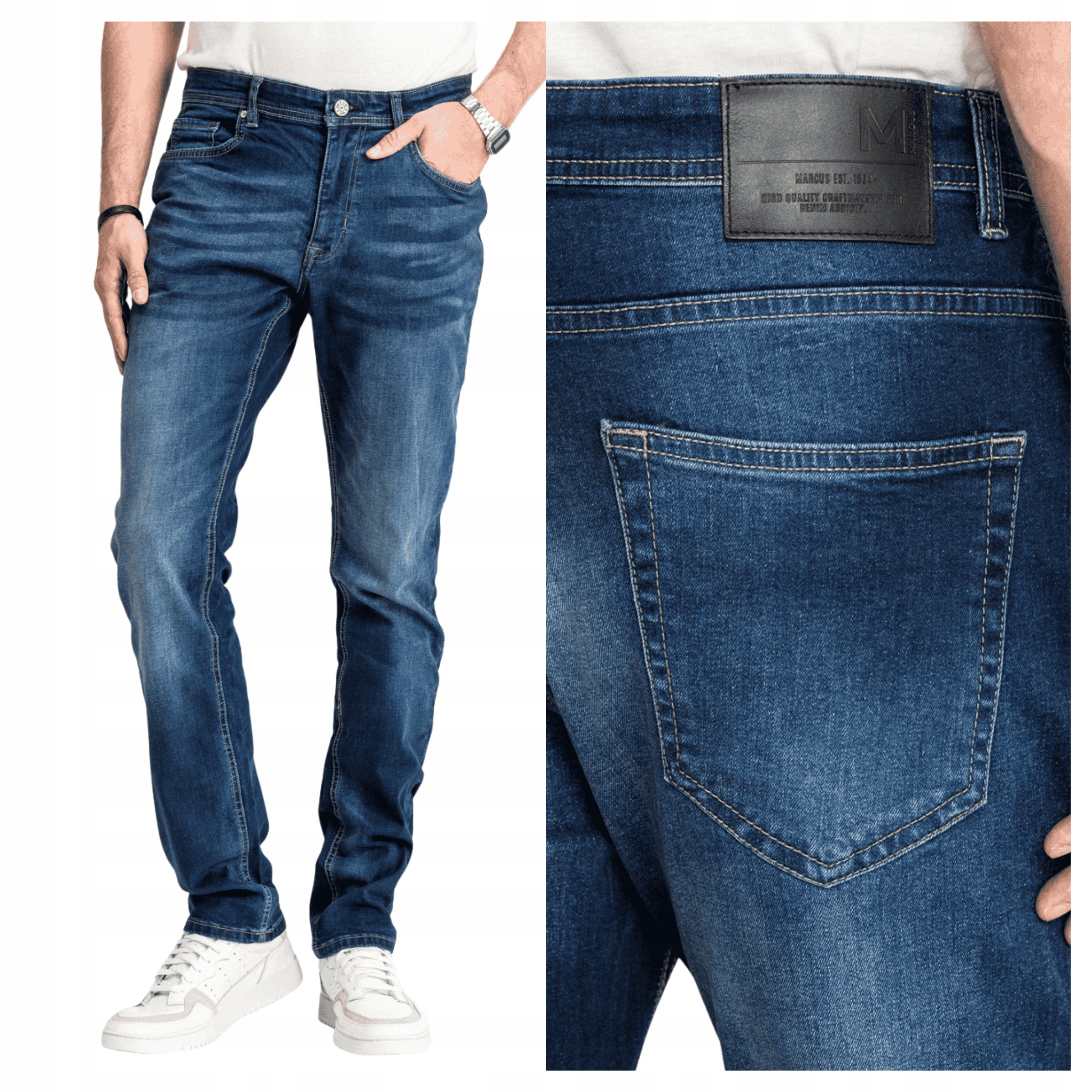 Pánské džínové kalhoty Marcus Felix 2079 Proste Straight Fit Denim W30 L32