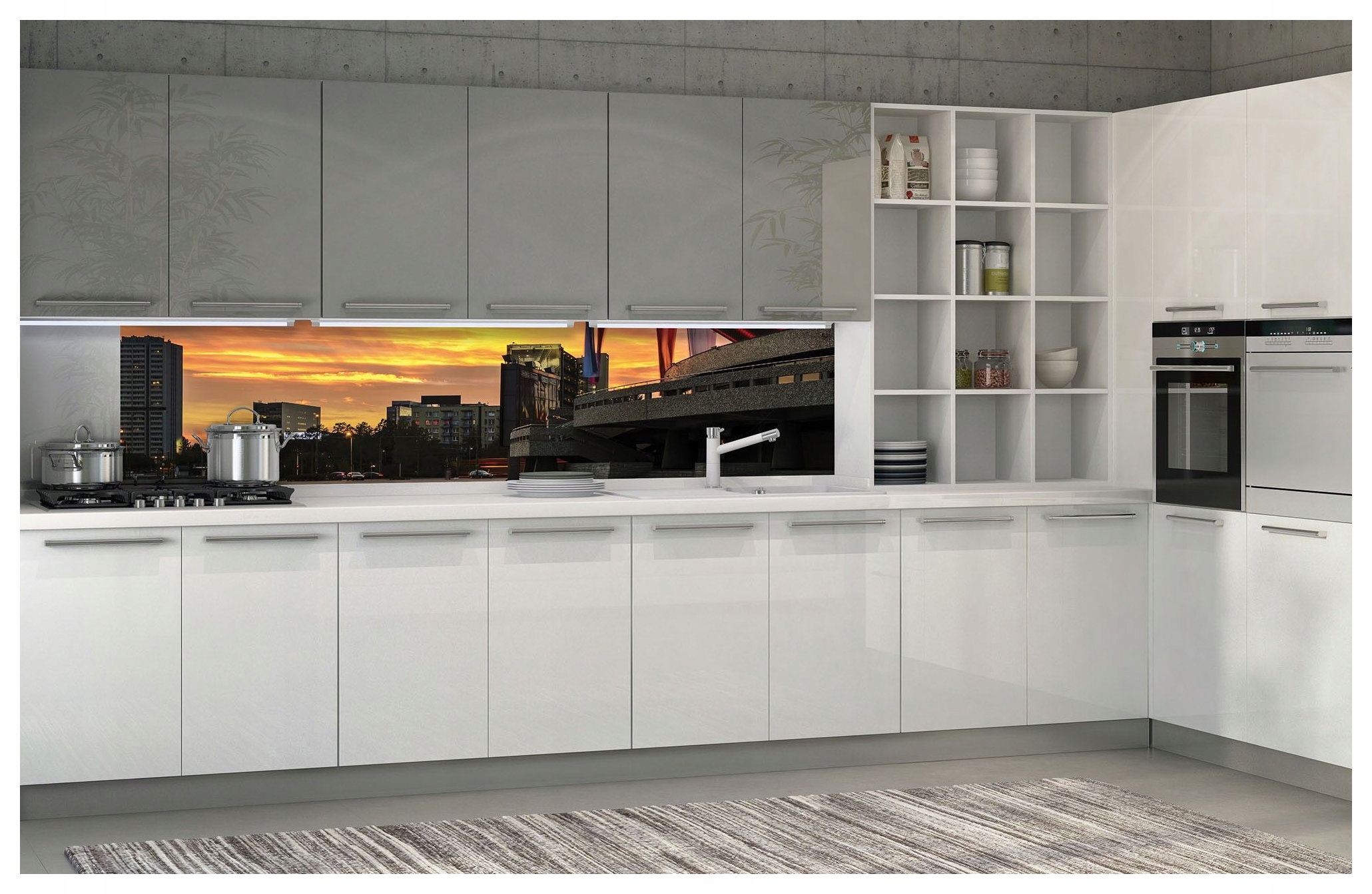 Fototapeta Architektura města Západ slunce Panorama 250x60 lepidlo