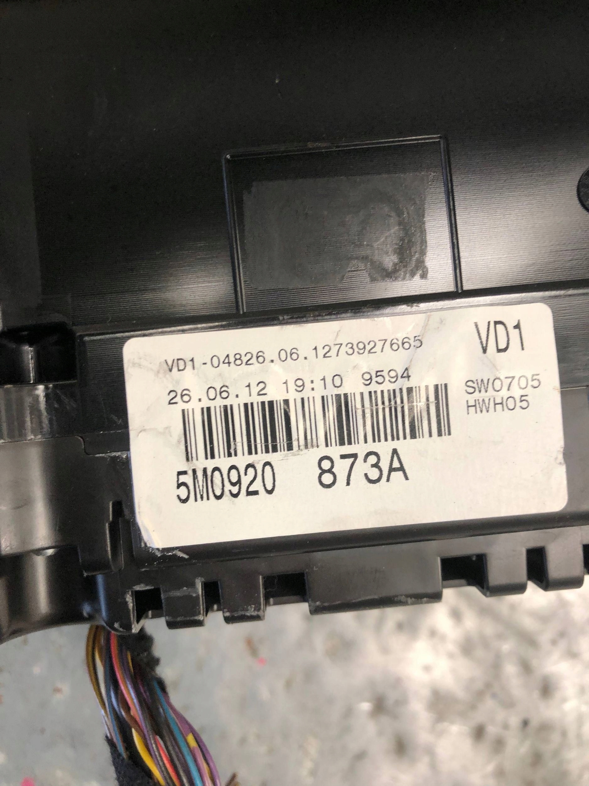 dials dials VW GOLF VI plus 5M0920873A