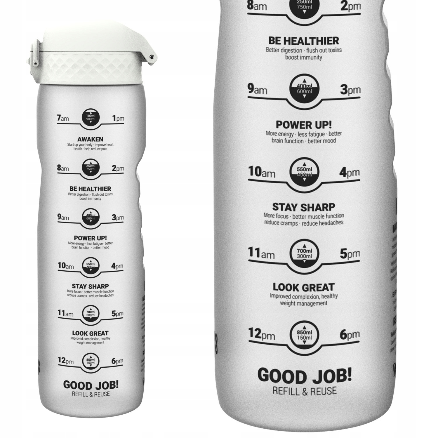 Duży Bidon Butelka Motivator Motywacyjna Miarka Godziny Premium ION8 1 Litr