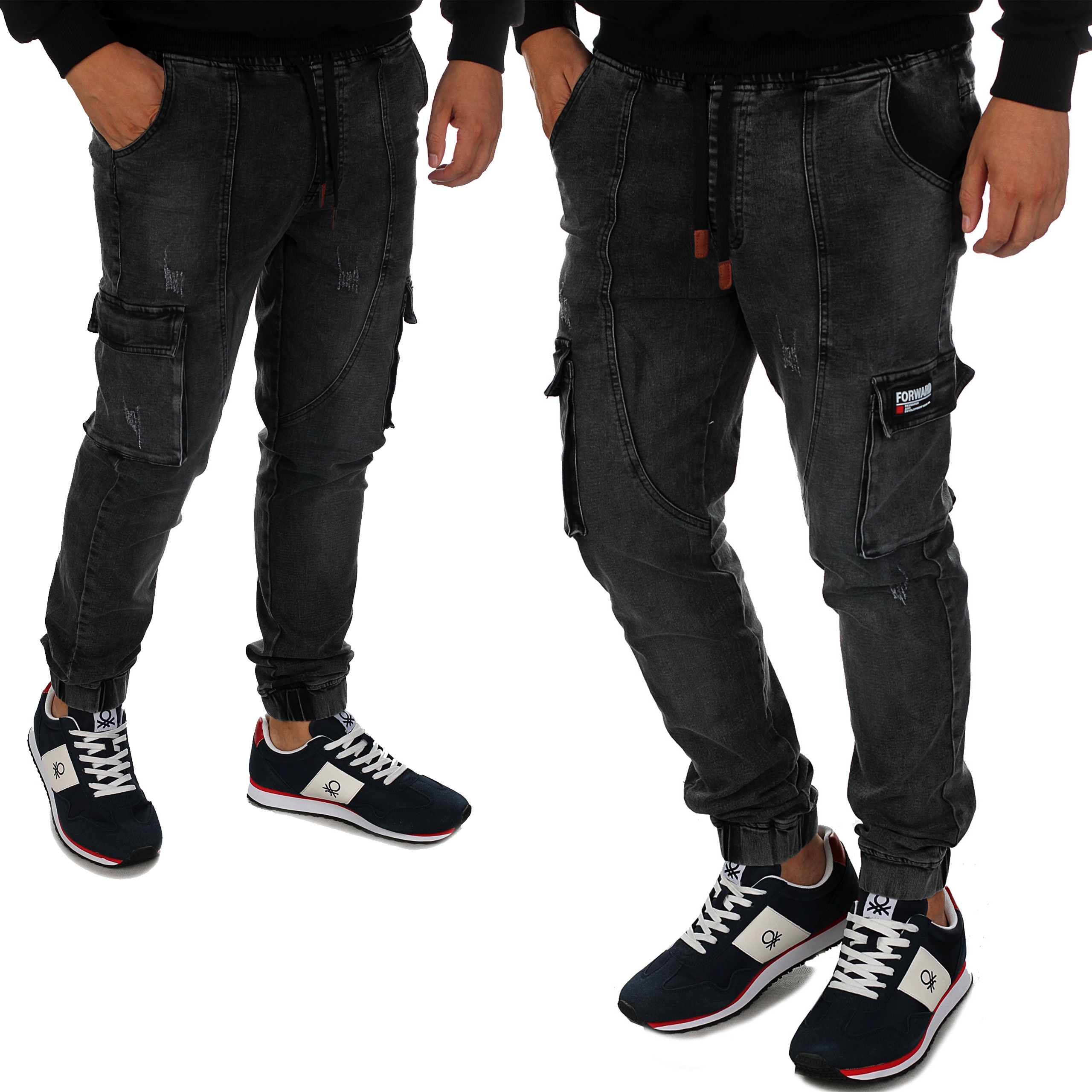 

Bojówki Jeansowe Joggery Męskie DR888_XL