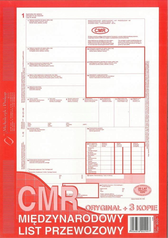 Druk CMR A4 1+3 MP 800-1