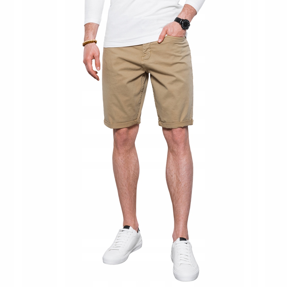 

Krótkie spodenki męskie casual W303 c. beżowe M