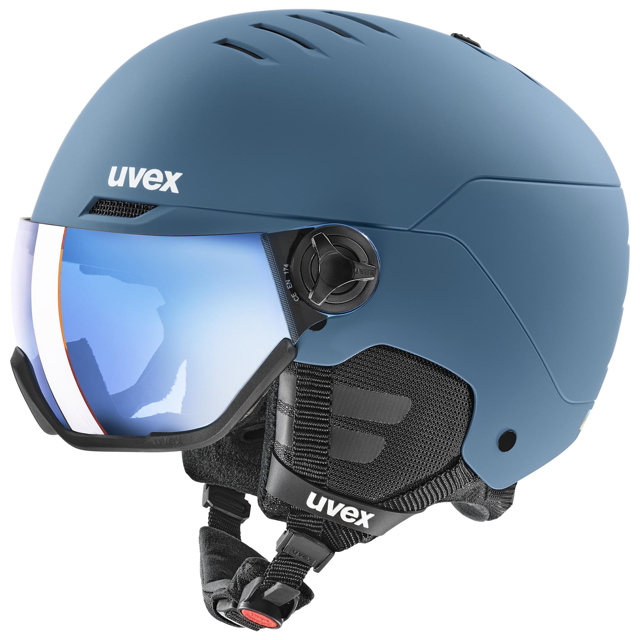 Kask narciarski Uvex Wanted Visor niebieski 59-61 cm