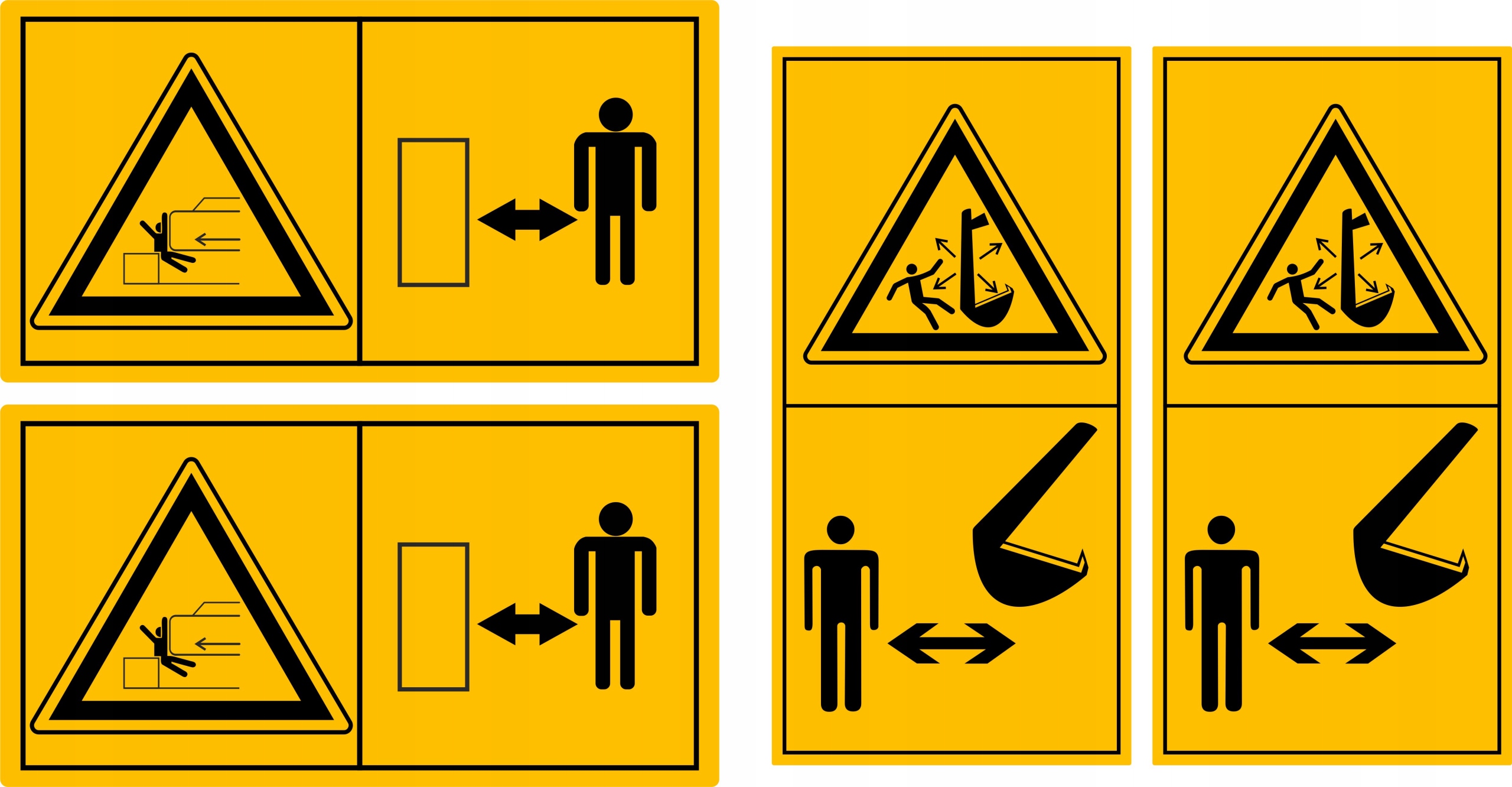 NAKLEJKI OSTRZEGAWCZE PIKTOGRAMY KOPARKA 30CM