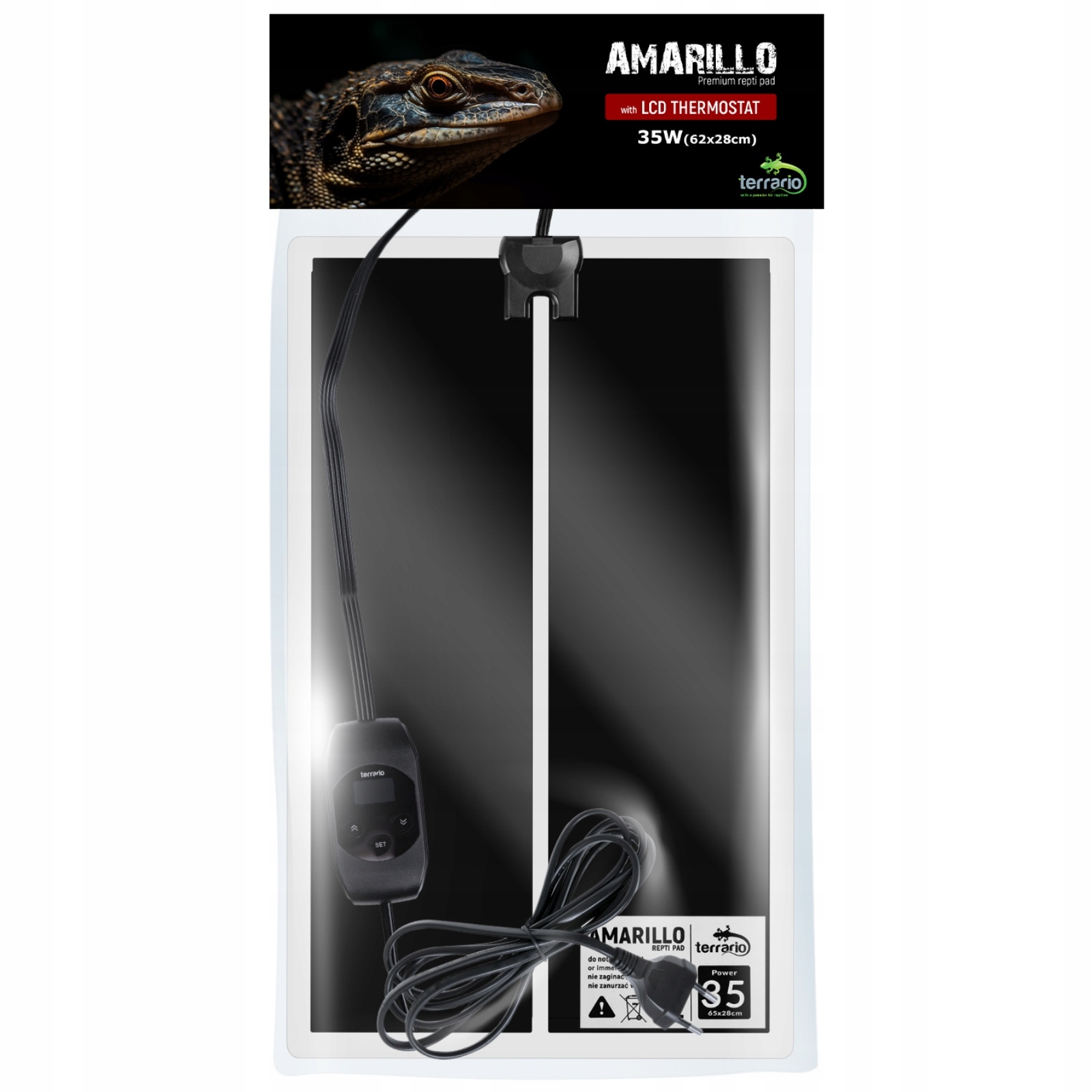 Levně Digitální Vyhřívací Podložka Terárium 35W LCD Paměť Nastavení Výkonné Teplo