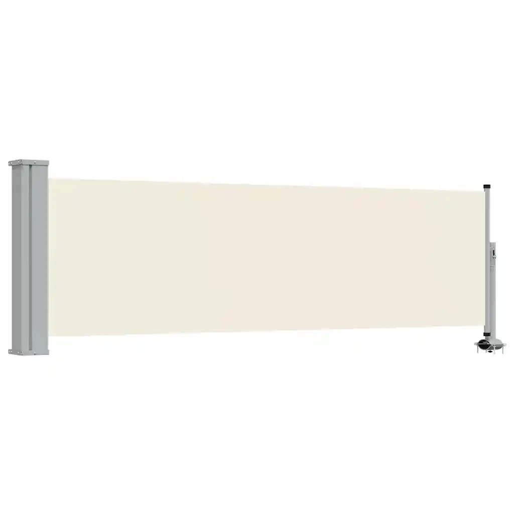 Boční markýza krémově šedá 80 x 0-300 cm, odolná vůči Uv záření a vodě