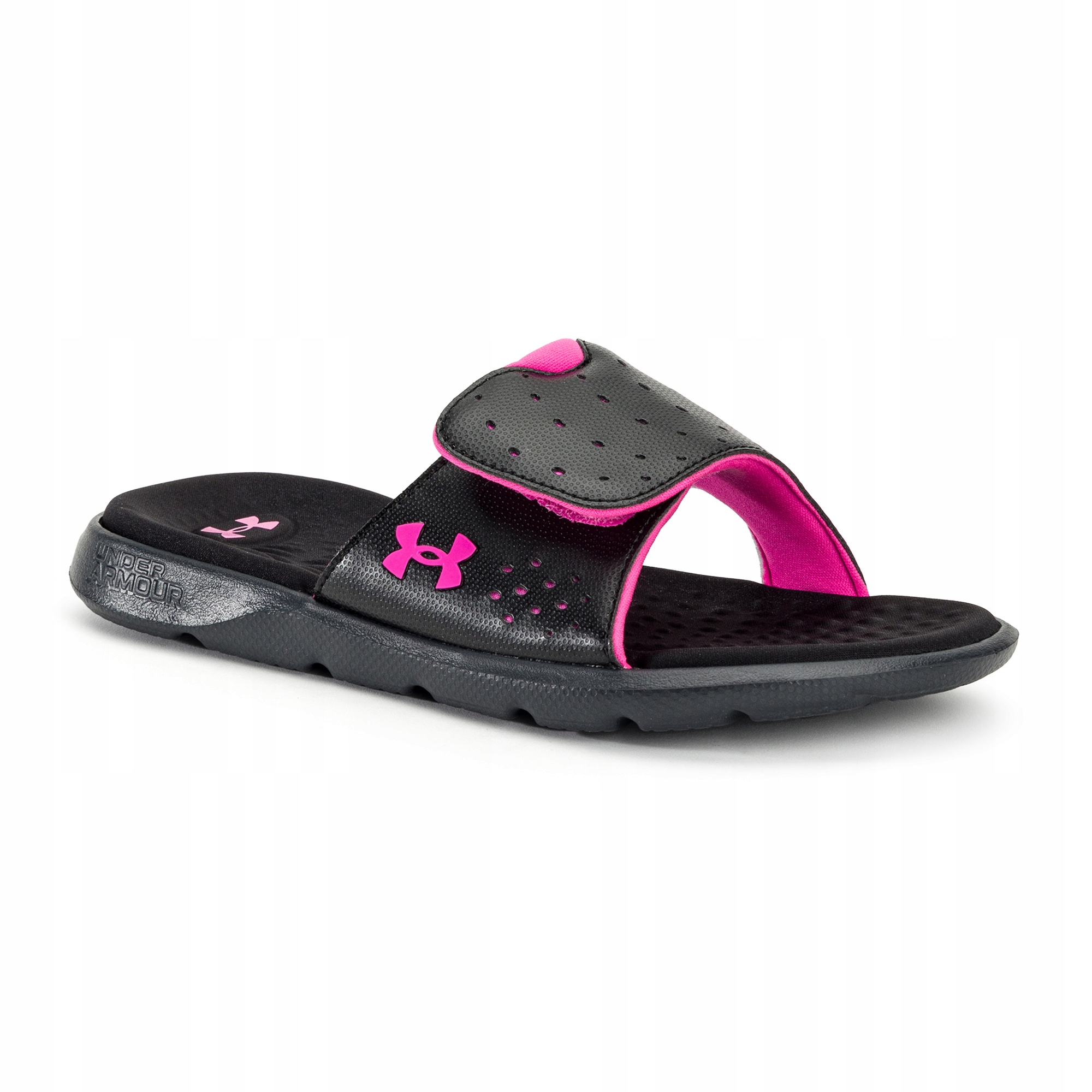 Klapki damskie Under Armour Ignite 7 Sl black/black/rebel pink 39 (8 Us)