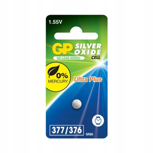 1x GP BATERIA GUZIKOWA SREBROWA 377F SR626SW 1,55V