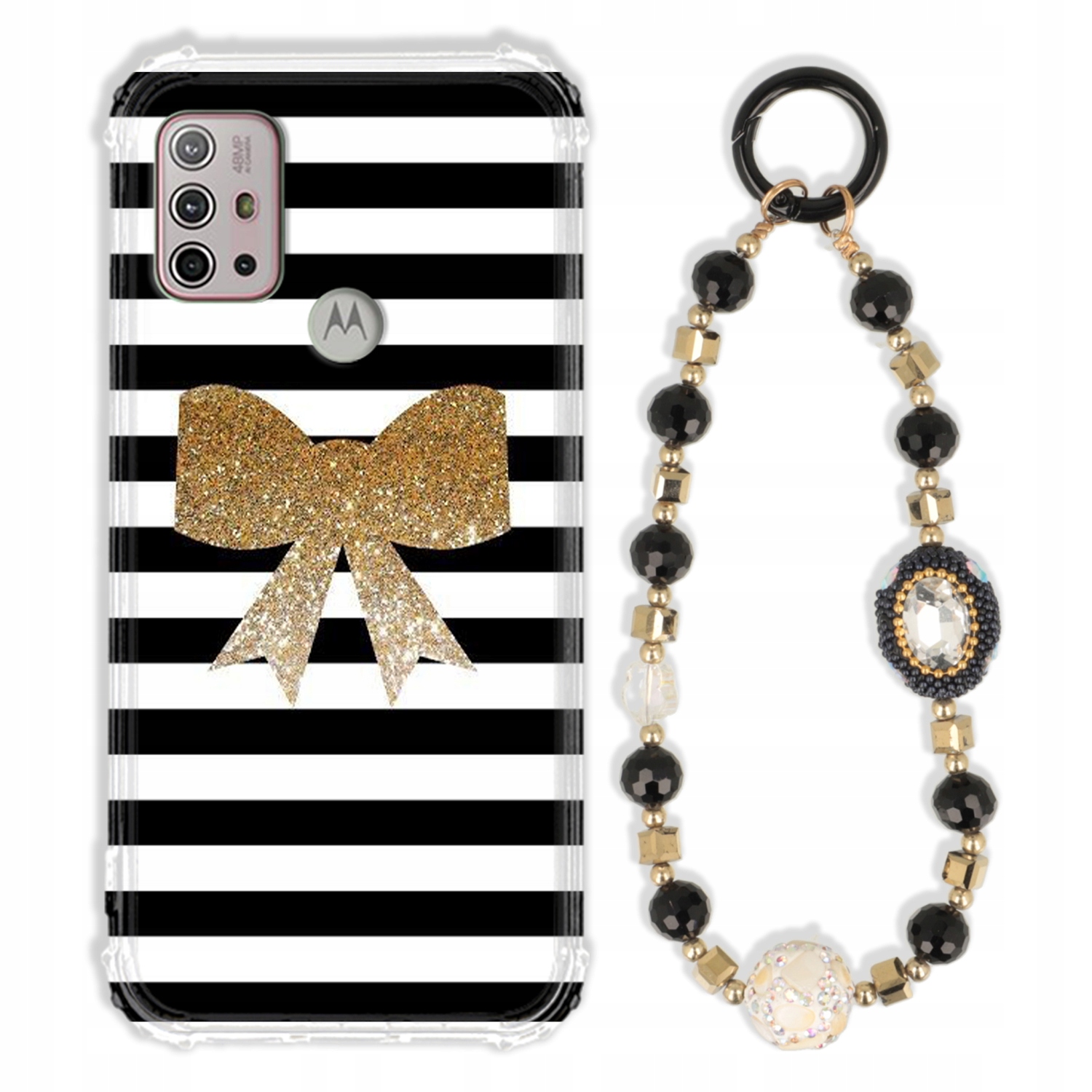 Puzdro Pre Motorola G10 Case Antishock Zirkóny Čierno Zlaté|odolné|pevné