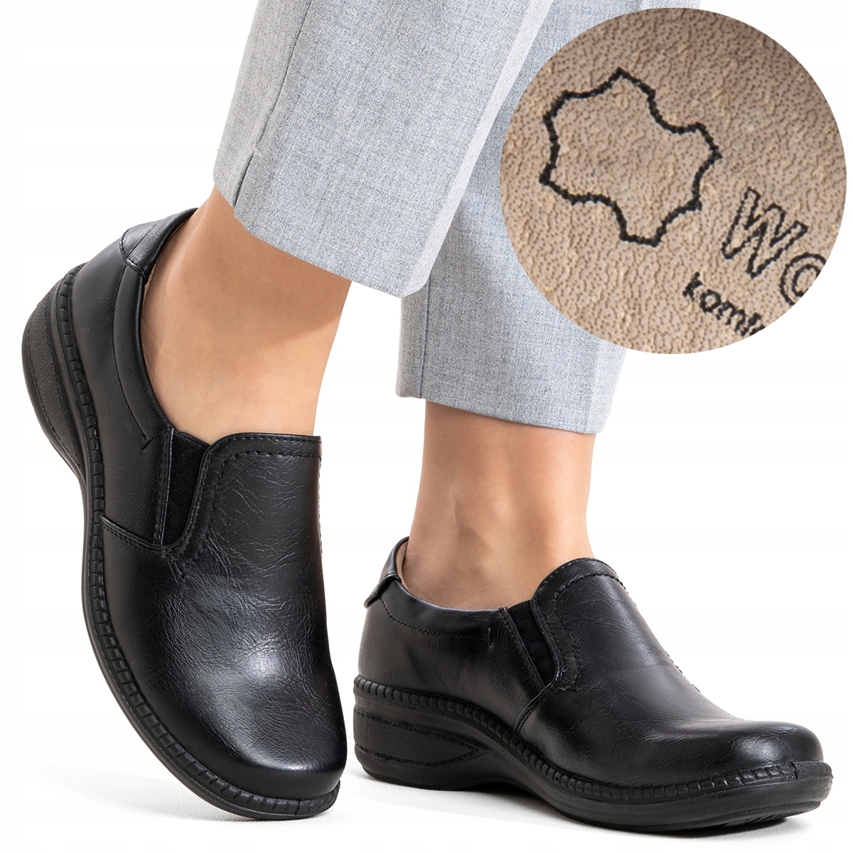 Polobotky Tuhost H pohodlné v. Kůže lehké zabudované Měkké Wojtyłko 38