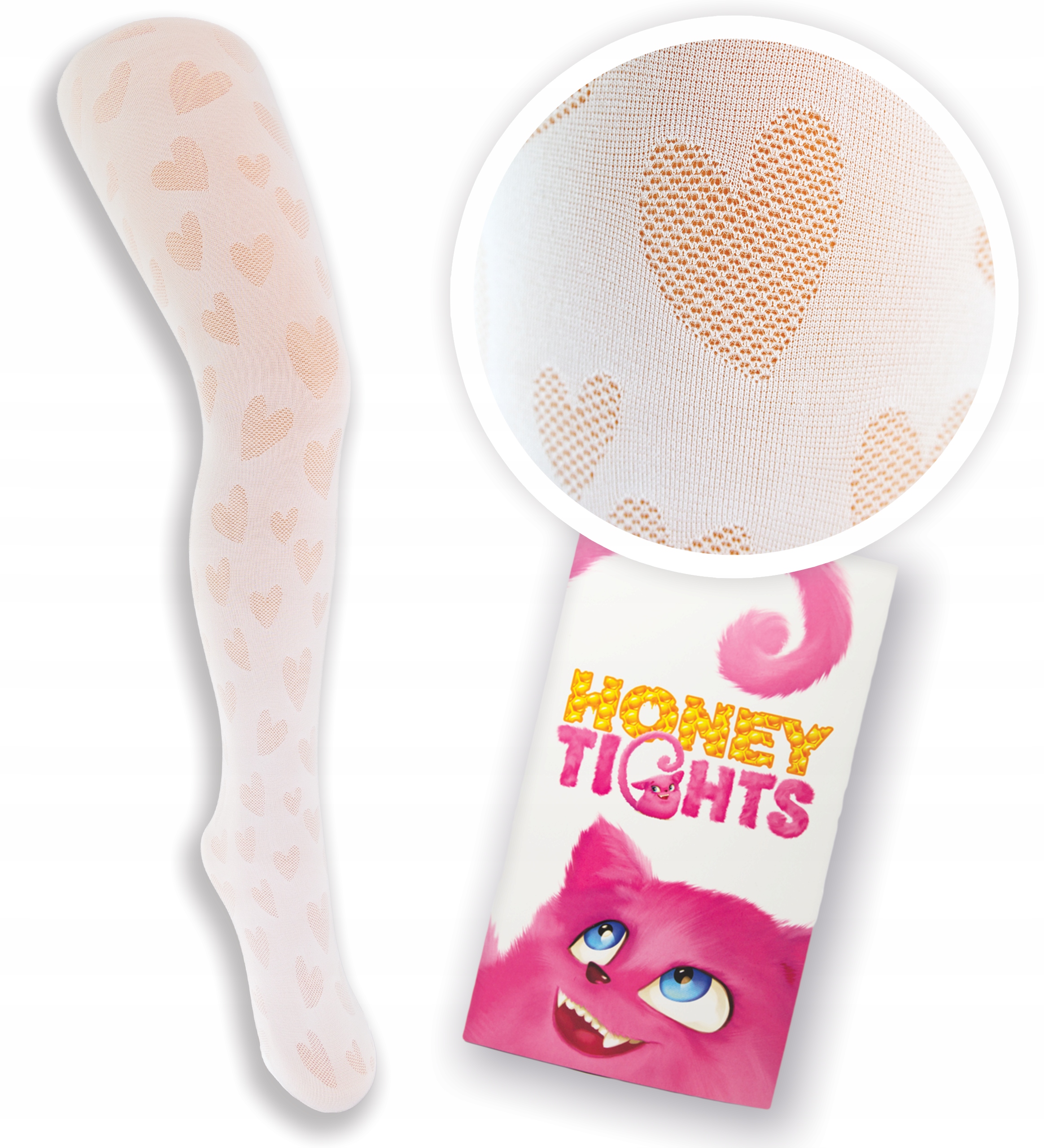 

Włoskie Rajstopy Dziewczęce Honey Tights Białe 122