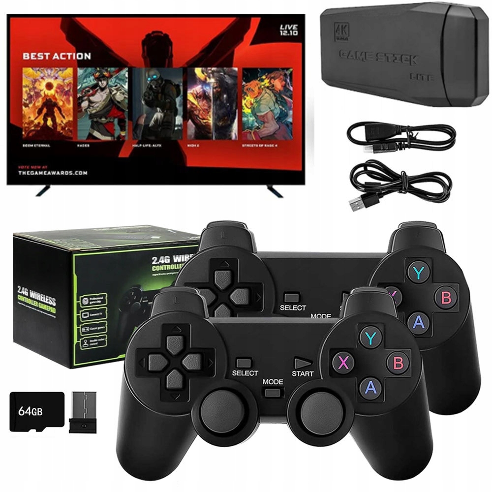 Gra Telewizyjna Tv Mini Retro Konsola Hdmi Bezprzewodowa 2xPAD 20000 Gier