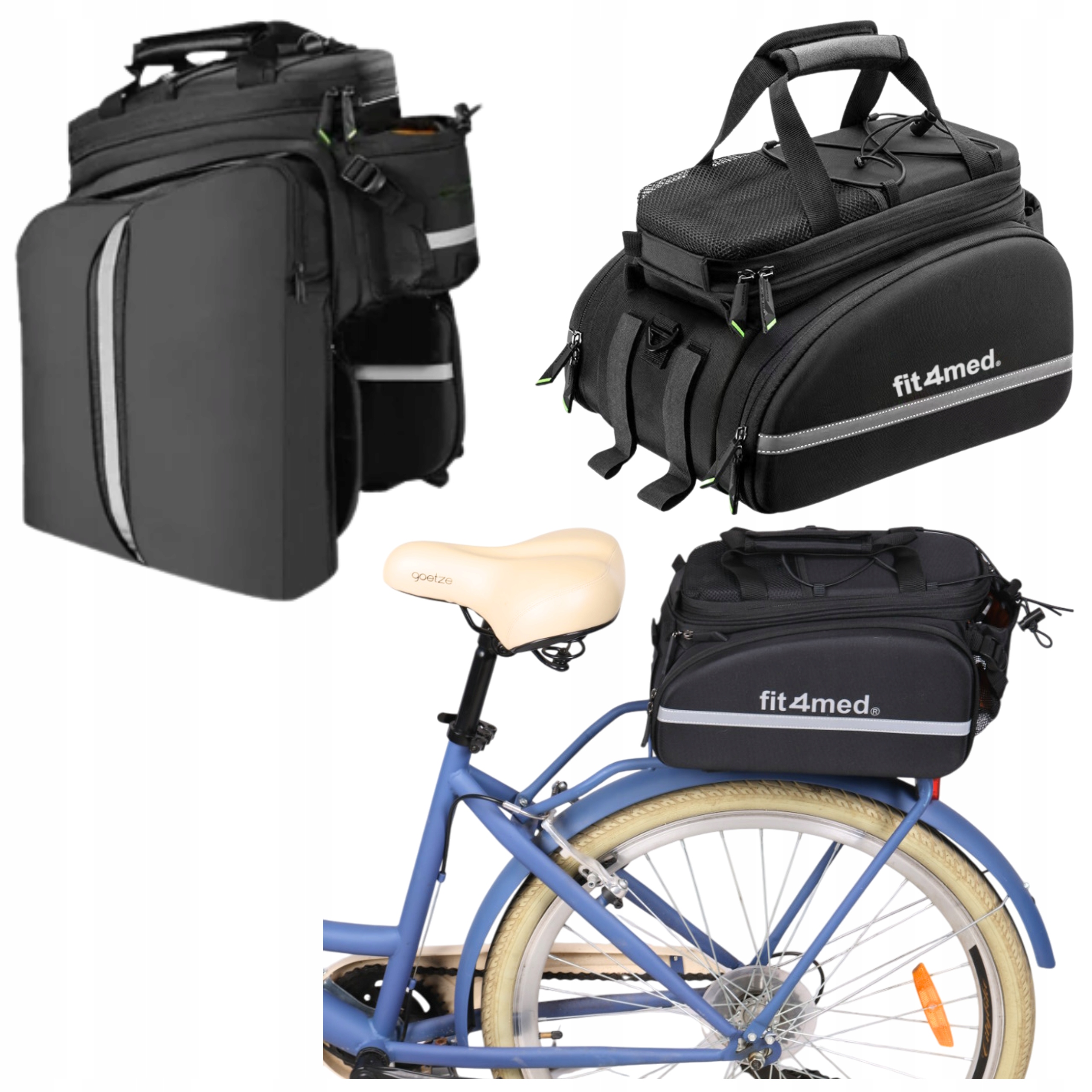 Cyklistická Brašna Na Zadní Nosič S Kapsami, Voděodolná, Rozkládací, 35 L