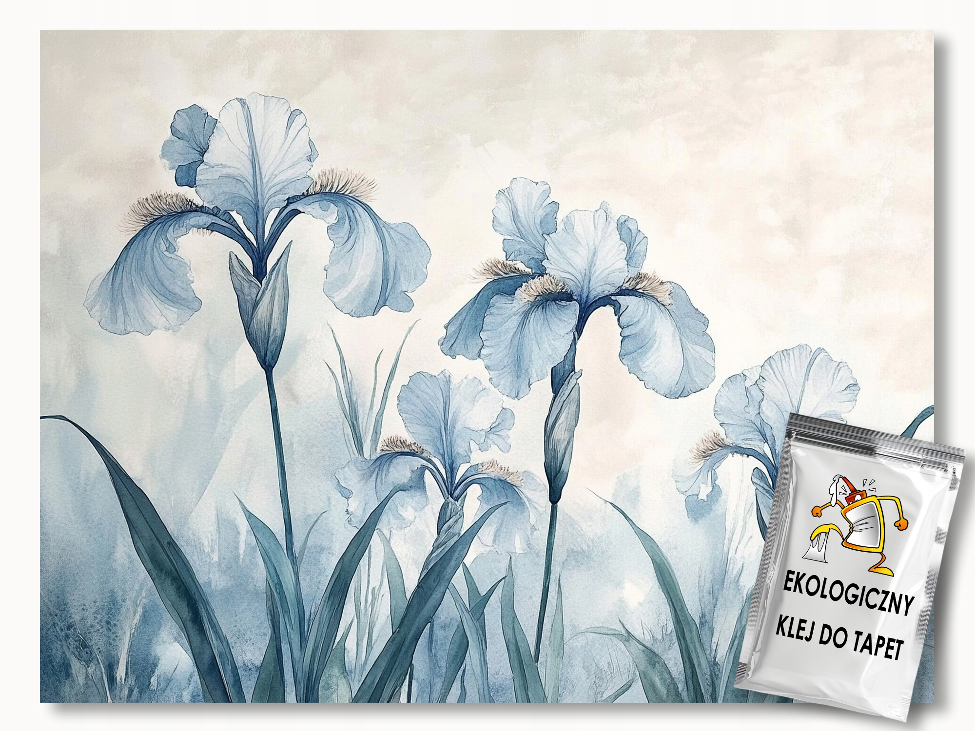 Fototapeta Flizelina Zahrada Modré Květy Irys Kosaciec 312x219 130g