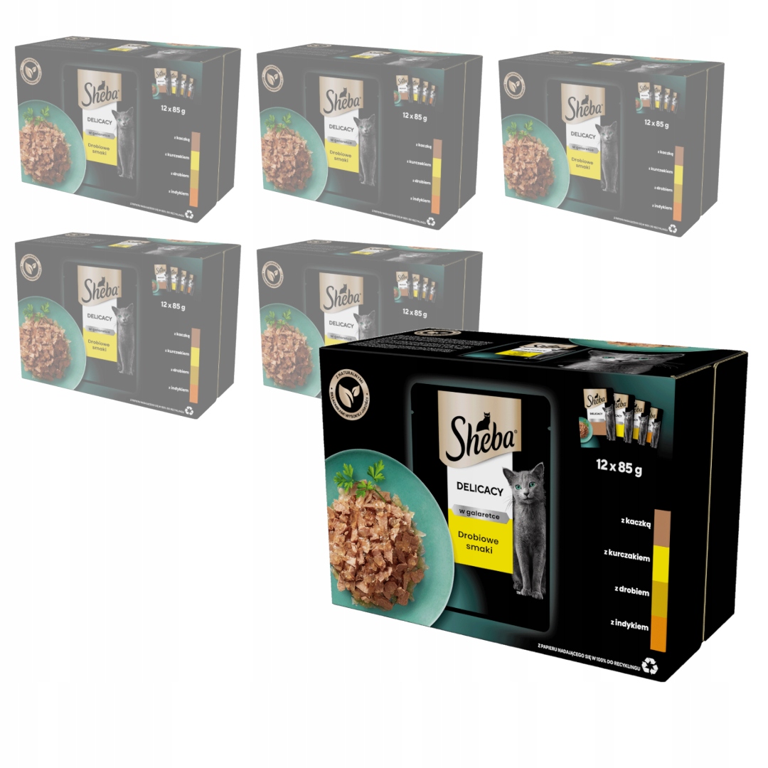 Levně Sheba Delicacy Drůbeží příchutě v želé 72 x 85 g Mokré Krmivo Pro Kočky