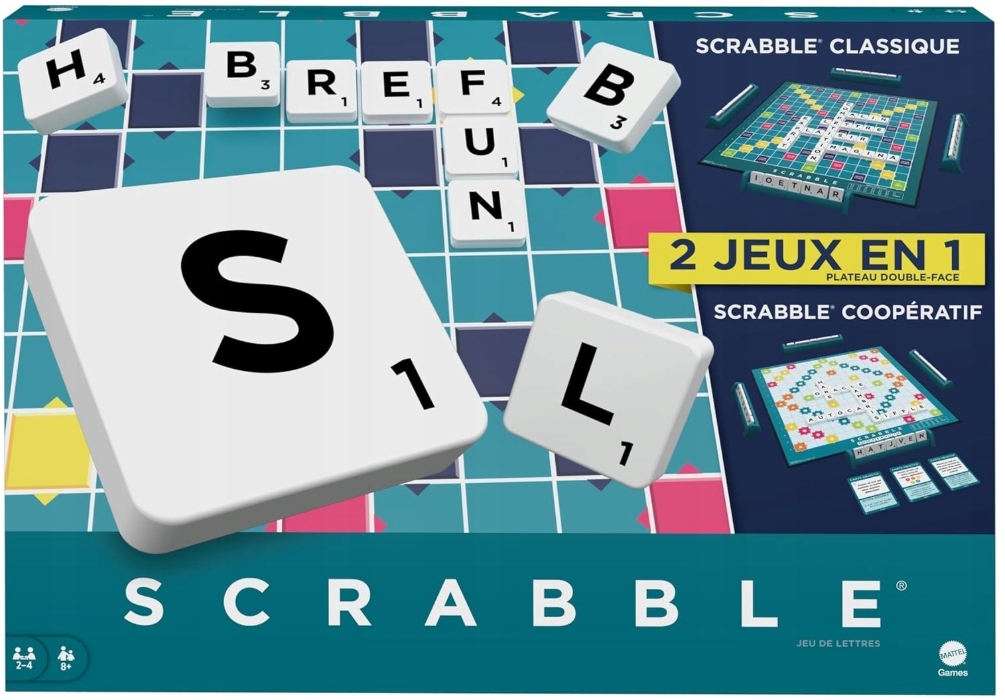 Gra planszowa HWD44 Scrabble 2w1 Classique Wersja Francuska