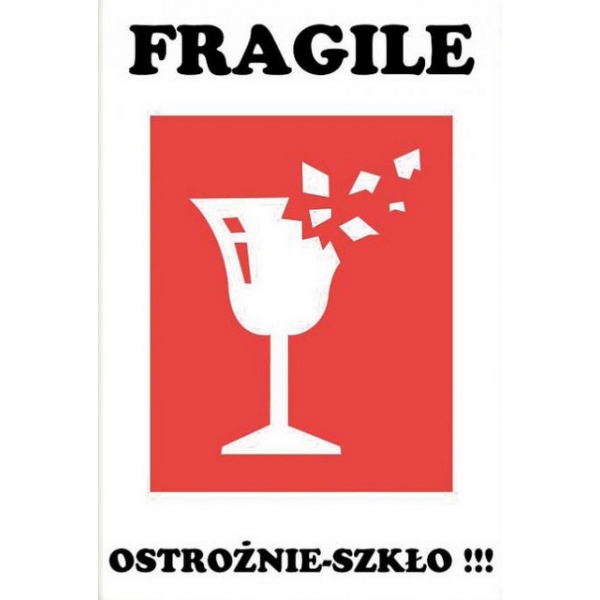 

Etykiety Nadruk Fragile Szkło 50 szt